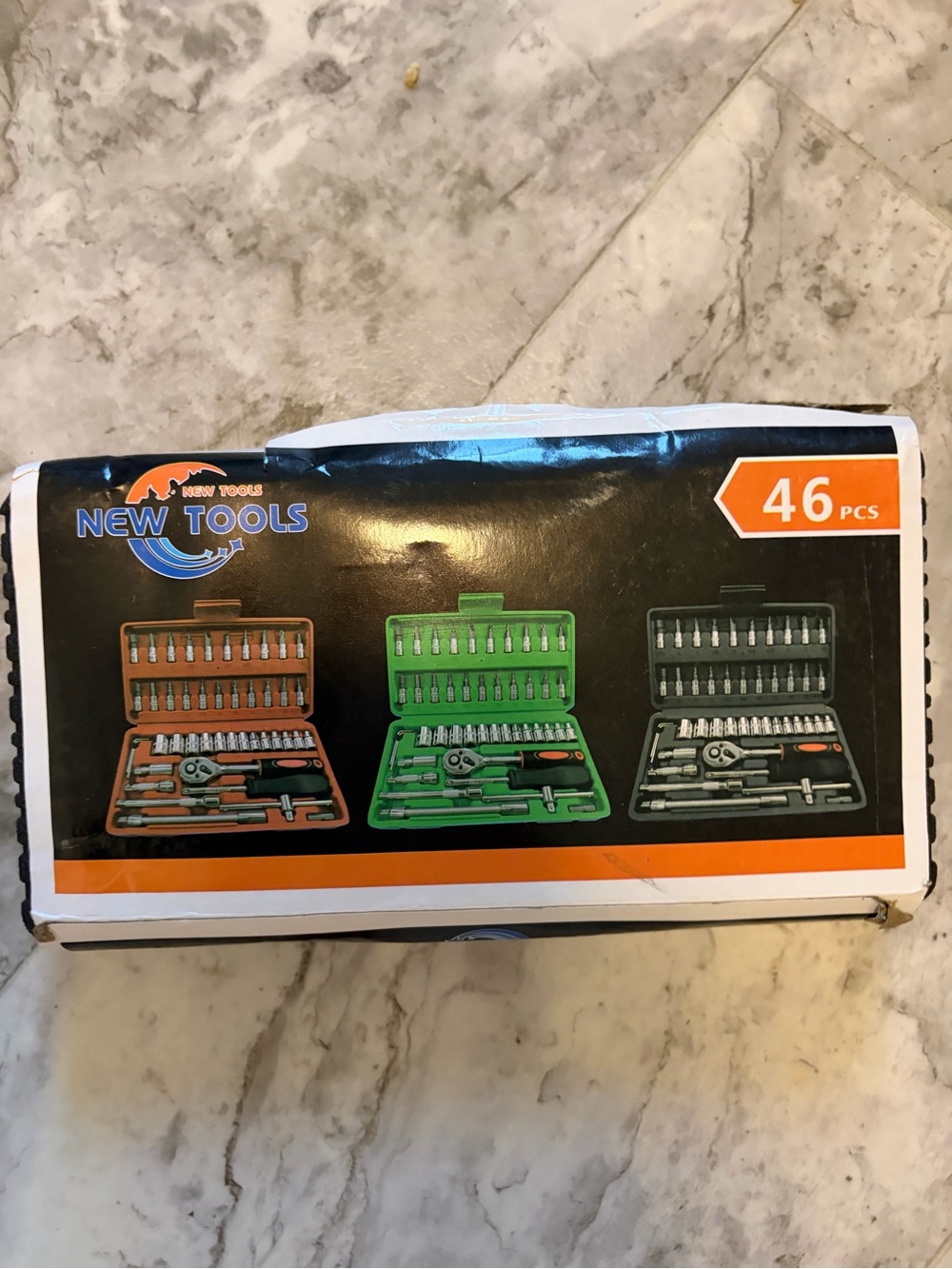 46-Piece Socket Wrench Set with Ratchet & Storage Case – New